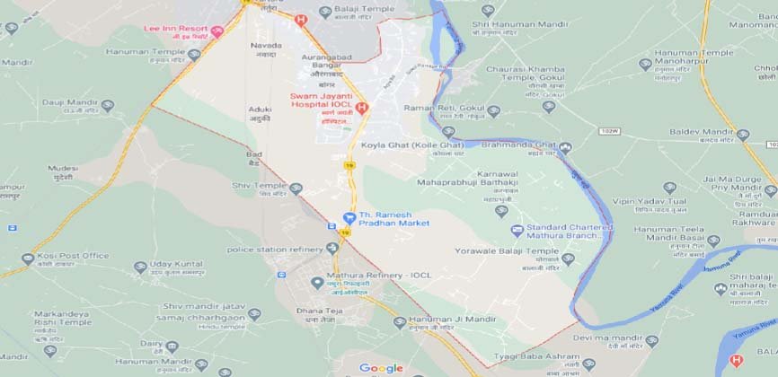 Aurangabad Mathura Map