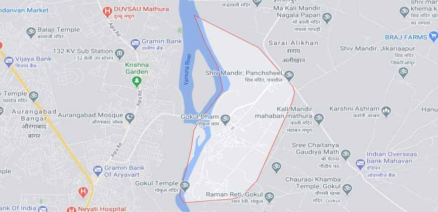 Gokul Mathura Map