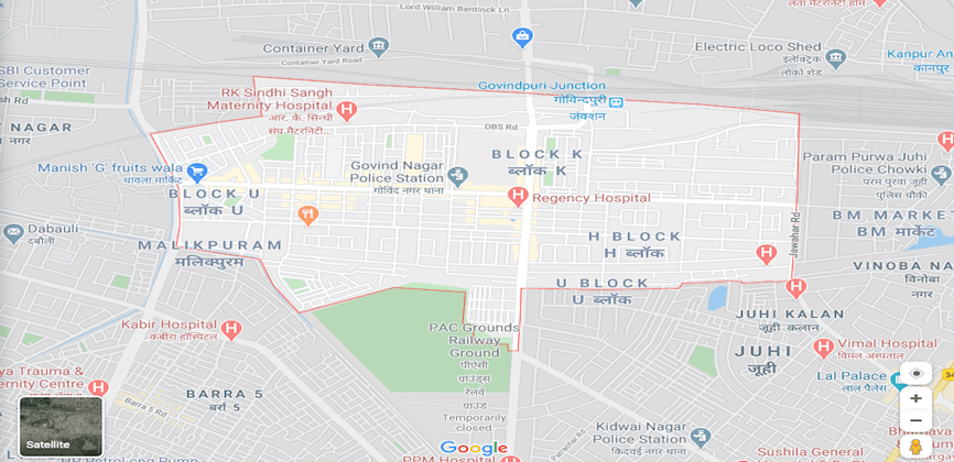 Govind Nagar Kanpur Map