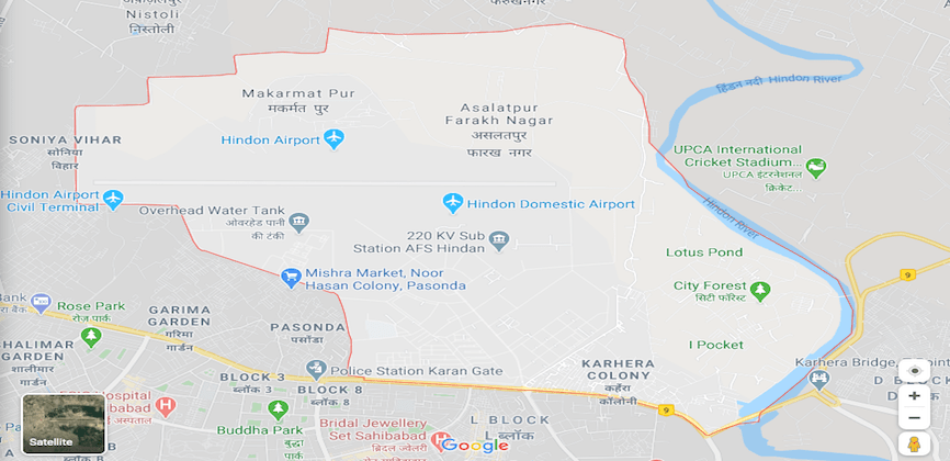 Hindon Ghaziabad Map