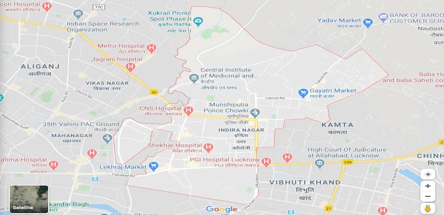 Indira Nagar Lucknow Map