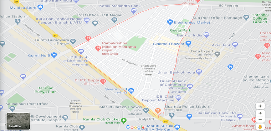 Jawahar Nagar Kanpur Map