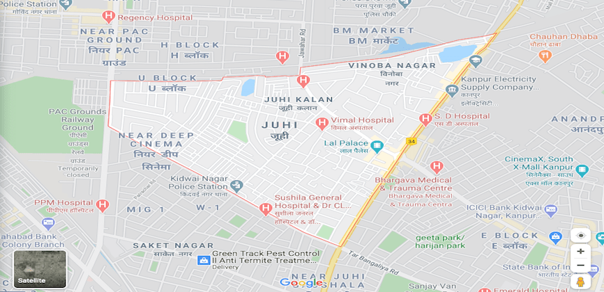 Juhi Colony Kanpur Map