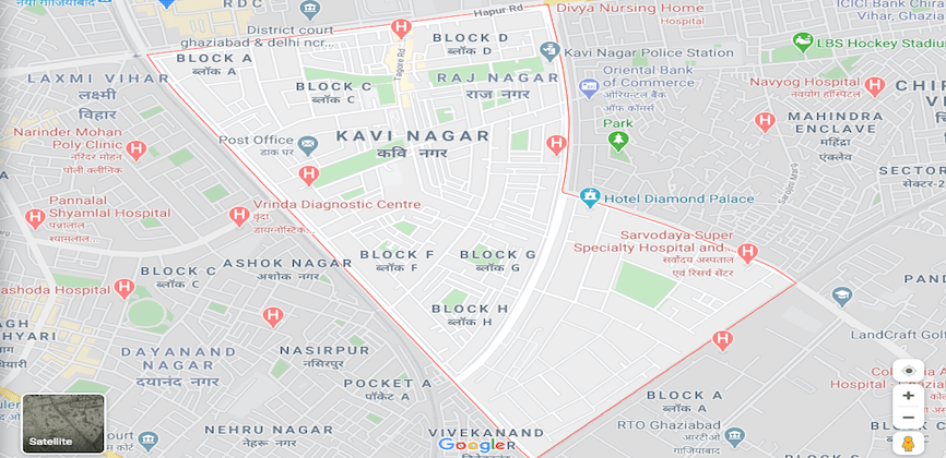Kavi Nagar Ghaziabad Map