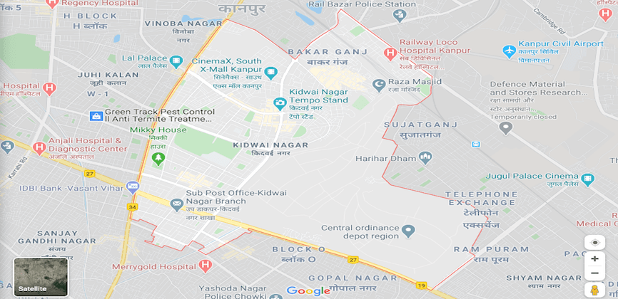 Kidwai Nagar Kanpur Map