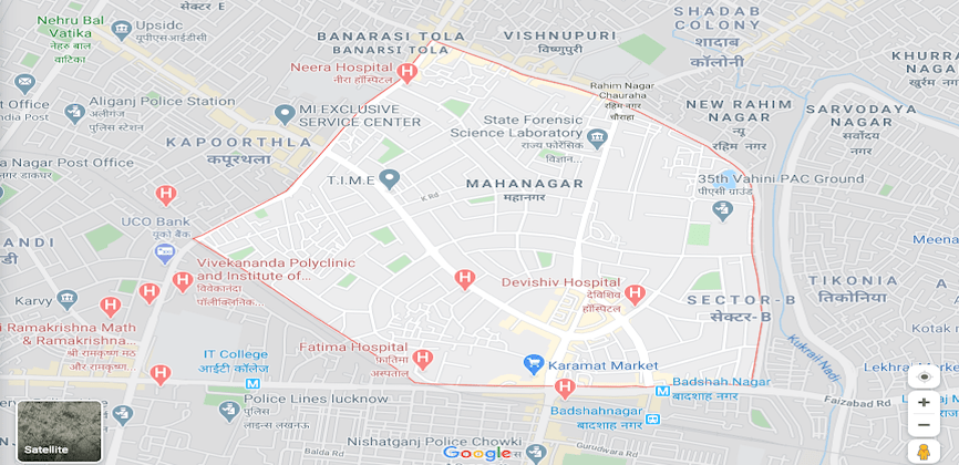 Mahanagar Lucknow Map
