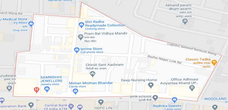 Radha Nagar Mathura Map