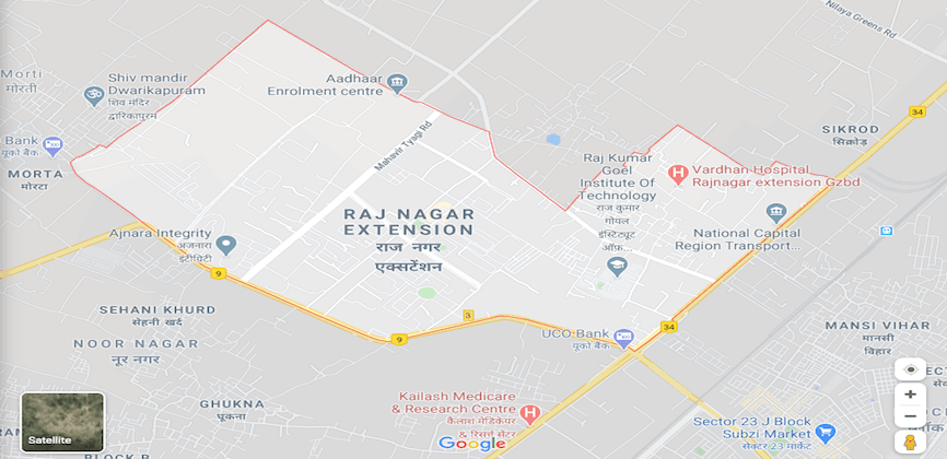 Raj Nagar Extension Ghaziabad Map